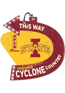 KH Sports Fan Iowa State Cyclones This Way Arrow Sign
