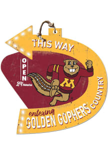 Red Minnesota Golden Gophers This Way Arrow Sign