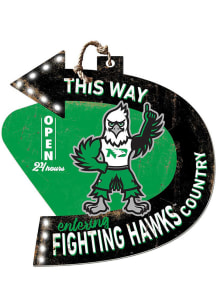 KH Sports Fan North Dakota Fighting Hawks This Way Arrow Sign