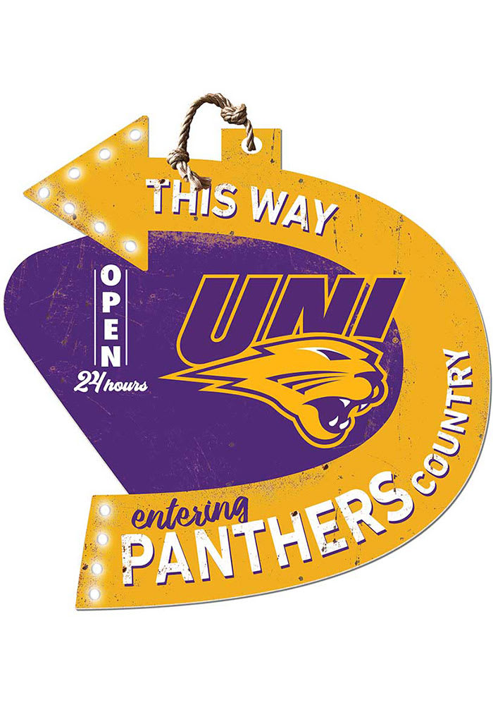 KH Sports Fan Northern Iowa Panthers This Way Arrow Sign