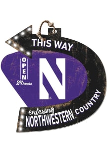 Purple Northwestern Wildcats This Way Arrow Sign