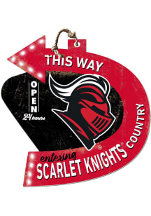 Red Rutgers Scarlet Knights This Way Arrow Sign