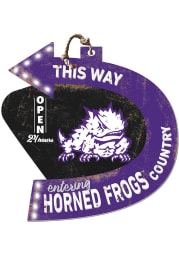 KH Sports Fan TCU Horned Frogs This Way Arrow Sign