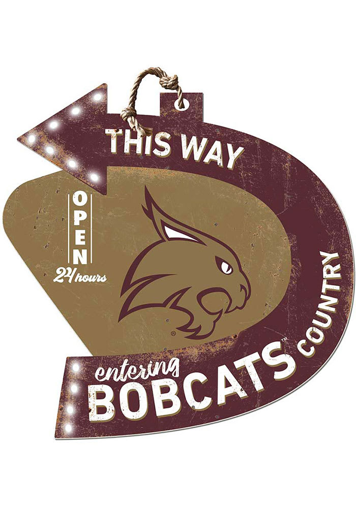 KH Sports Fan Texas State Bobcats This Way Arrow Sign