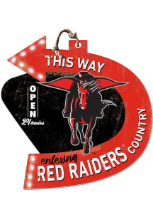KH Sports Fan Texas Tech Red Raiders This Way Arrow Sign