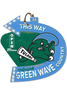 KH Sports Fan Tulane Green Wave This Way Arrow Sign