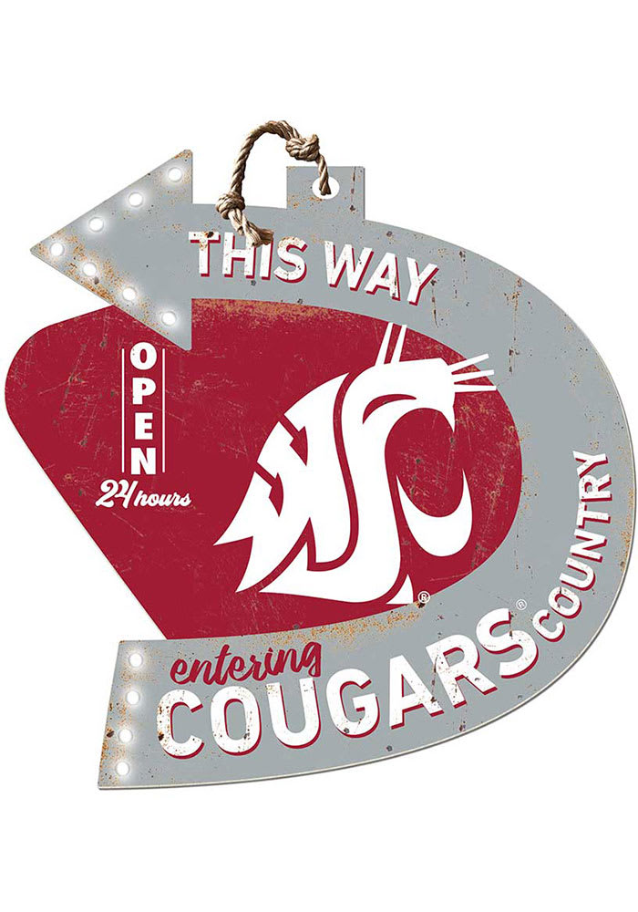 KH Sports Fan Washington State Cougars This Way Arrow Sign