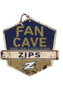 KH Sports Fan Akron Zips Fan Cave Rustic Badge Sign
