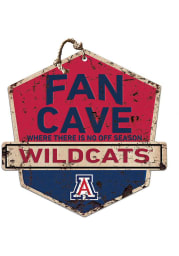 KH Sports Fan Arizona Wildcats Fan Cave Rustic Badge Sign