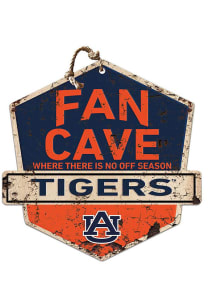 KH Sports Fan Auburn Tigers Fan Cave Rustic Badge Sign
