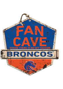 KH Sports Fan Boise State Broncos Fan Cave Rustic Badge Sign