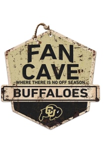 KH Sports Fan Colorado Buffaloes Fan Cave Rustic Badge Sign