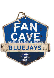 KH Sports Fan Creighton Bluejays Fan Cave Rustic Badge Sign