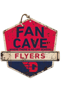 KH Sports Fan Dayton Flyers Fan Cave Rustic Badge Sign