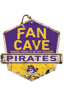 KH Sports Fan East Carolina Pirates Fan Cave Rustic Badge Sign