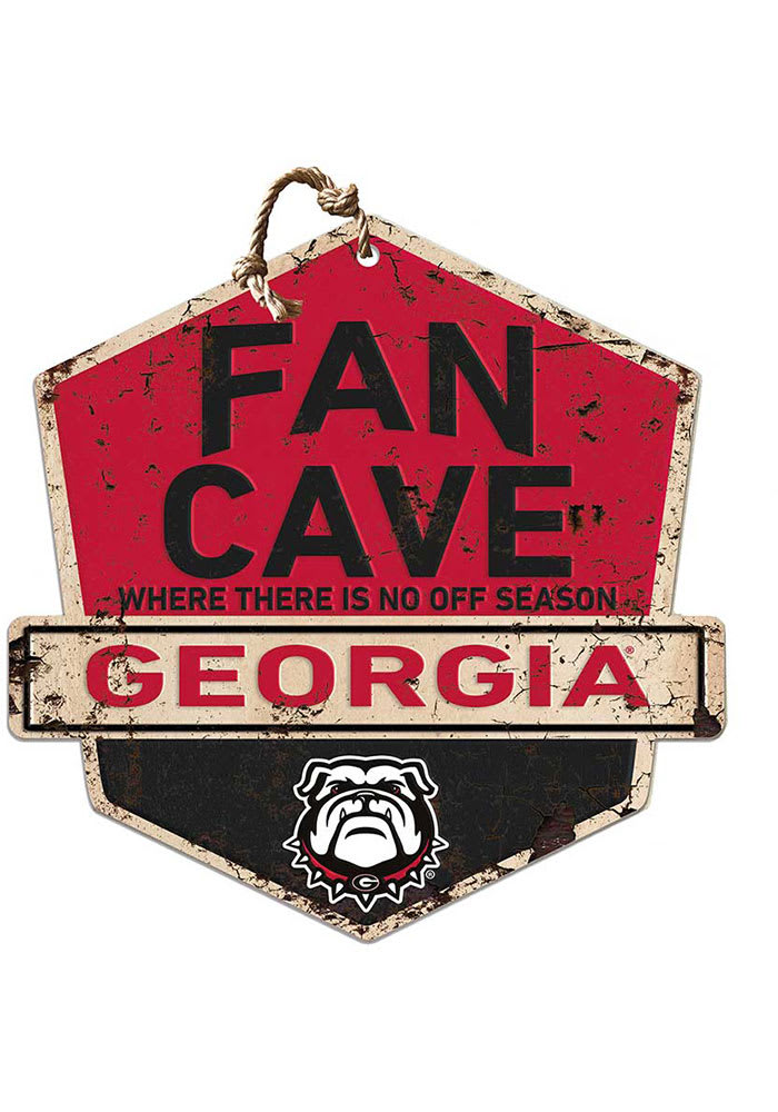 KH Sports Fan Georgia Bulldogs Fan Cave Rustic Badge Sign