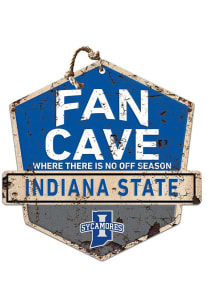KH Sports Fan Indiana State Sycamores Fan Cave Rustic Badge Sign
