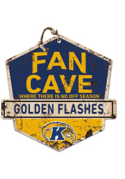 KH Sports Fan Kent State Golden Flashes Fan Cave Rustic Badge Sign