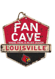 KH Sports Fan Louisville Cardinals Fan Cave Rustic Badge Sign