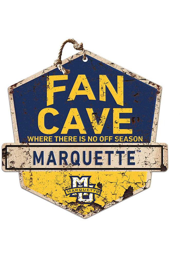 KH Sports Fan Marquette Golden Eagles Fan Cave Rustic Badge Sign