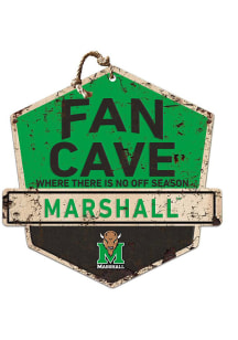 KH Sports Fan Marshall Thundering Herd Fan Cave Rustic Badge Sign