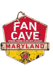 KH Sports Fan Maryland Terrapins Fan Cave Rustic Badge Sign