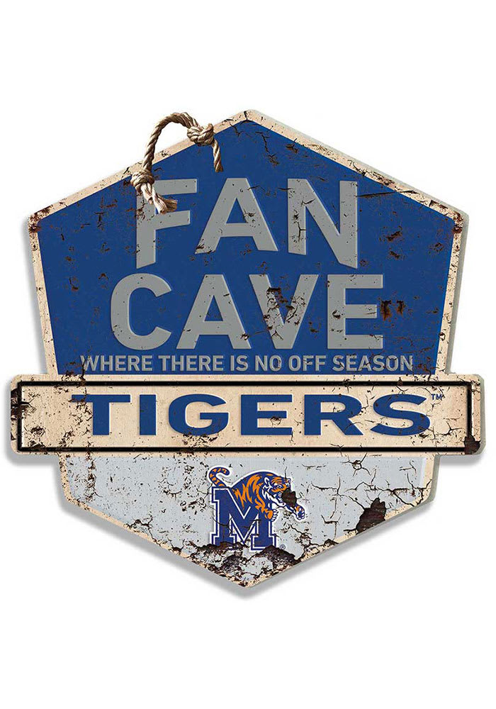 KH Sports Fan Memphis Tigers Fan Cave Rustic Badge Sign