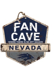 KH Sports Fan Nevada Wolf Pack Fan Cave Rustic Badge Sign