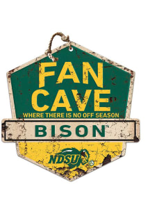 KH Sports Fan North Dakota State Bison Fan Cave Rustic Badge Sign