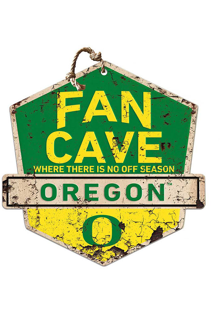 KH Sports Fan Oregon Ducks Fan Cave Rustic Badge Sign