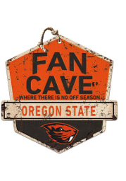 KH Sports Fan Oregon State Beavers Fan Cave Rustic Badge Sign