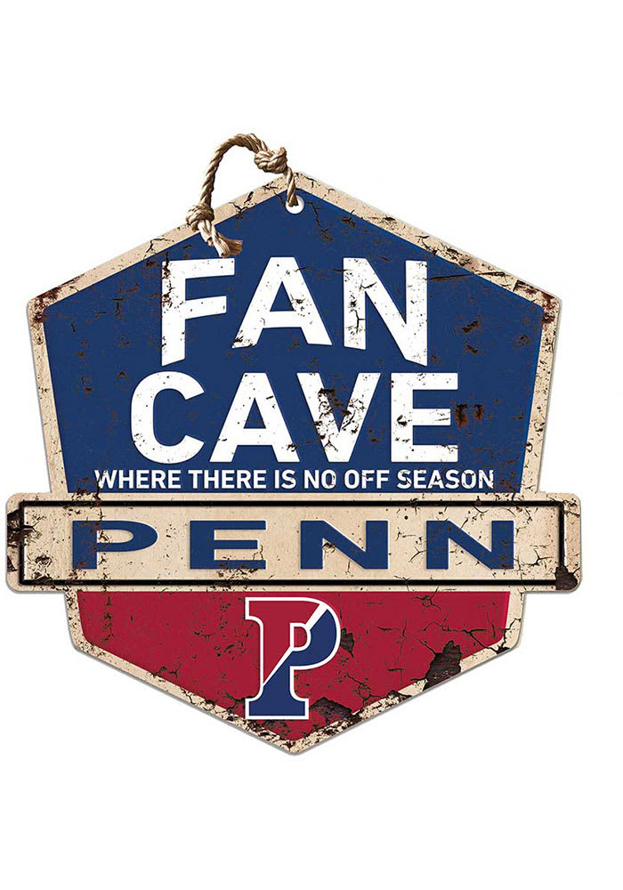 KH Sports Fan Pennsylvania Quakers Fan Cave Rustic Badge Sign