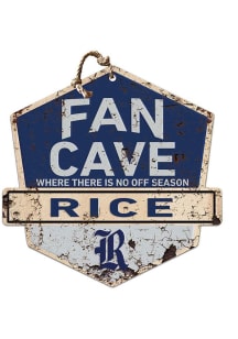 KH Sports Fan Rice Owls Fan Cave Rustic Badge Sign