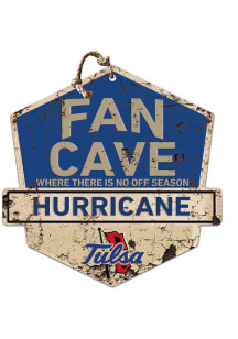 KH Sports Fan Tulsa Golden Hurricane Fan Cave Rustic Badge Sign
