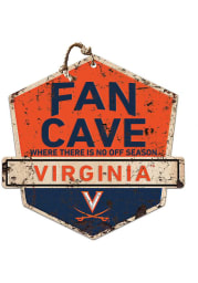 KH Sports Fan Virginia Cavaliers Fan Cave Rustic Badge Sign