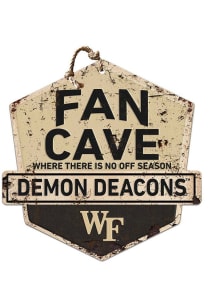 KH Sports Fan Wake Forest Demon Deacons Fan Cave Rustic Badge Sign