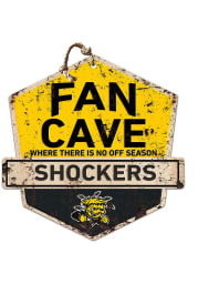 KH Sports Fan Wichita State Shockers Fan Cave Rustic Badge Sign