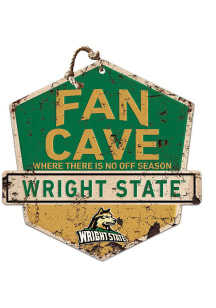 KH Sports Fan Wright State Raiders Fan Cave Rustic Badge Sign
