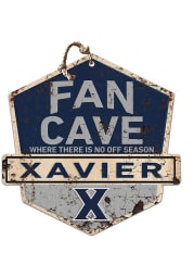 KH Sports Fan Xavier Musketeers Fan Cave Rustic Badge Sign