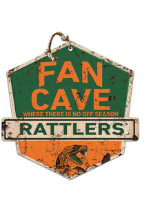 KH Sports Fan Florida A&amp;M Rattlers Fan Cave Rustic Badge Sign