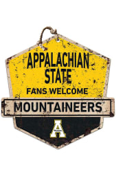KH Sports Fan Appalachian State Mountaineers Fans Welcome Rustic Badge Sign