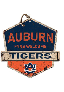 KH Sports Fan Auburn Tigers Fans Welcome Rustic Badge Sign