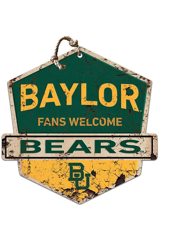 KH Sports Fan Baylor Bears Fans Welcome Rustic Badge Sign