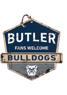 KH Sports Fan Butler Bulldogs Fans Welcome Rustic Badge Sign