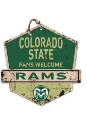 KH Sports Fan Colorado State Rams Fans Welcome Rustic Badge Sign