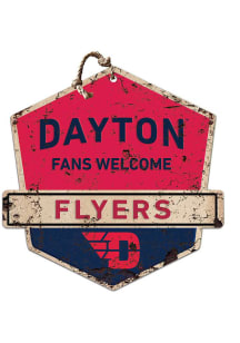 KH Sports Fan Dayton Flyers Fans Welcome Rustic Badge Sign