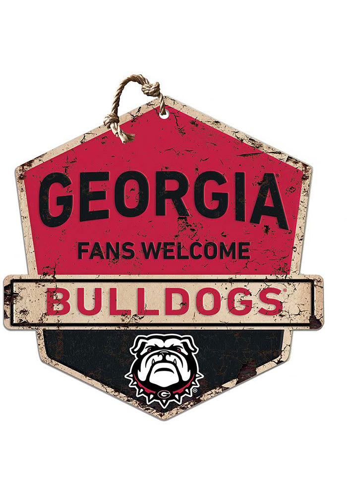 KH Sports Fan Georgia Bulldogs Fans Welcome Rustic Badge Sign