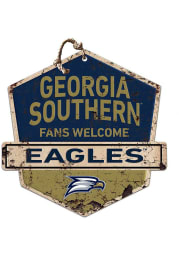KH Sports Fan Georgia Southern Eagles Fans Welcome Rustic Badge Sign