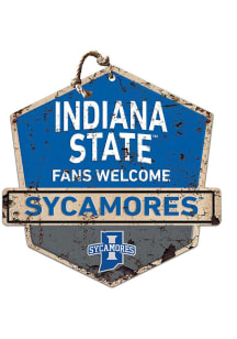 KH Sports Fan Indiana State Sycamores Fans Welcome Rustic Badge Sign