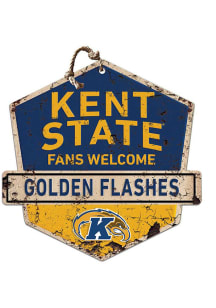 KH Sports Fan Kent State Golden Flashes Fans Welcome Rustic Badge Sign